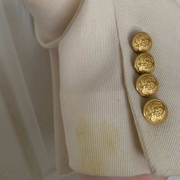 Ralph Lauren Cream Worsted Wool Gold Buttons Military Blazer - Picture 4 of 9